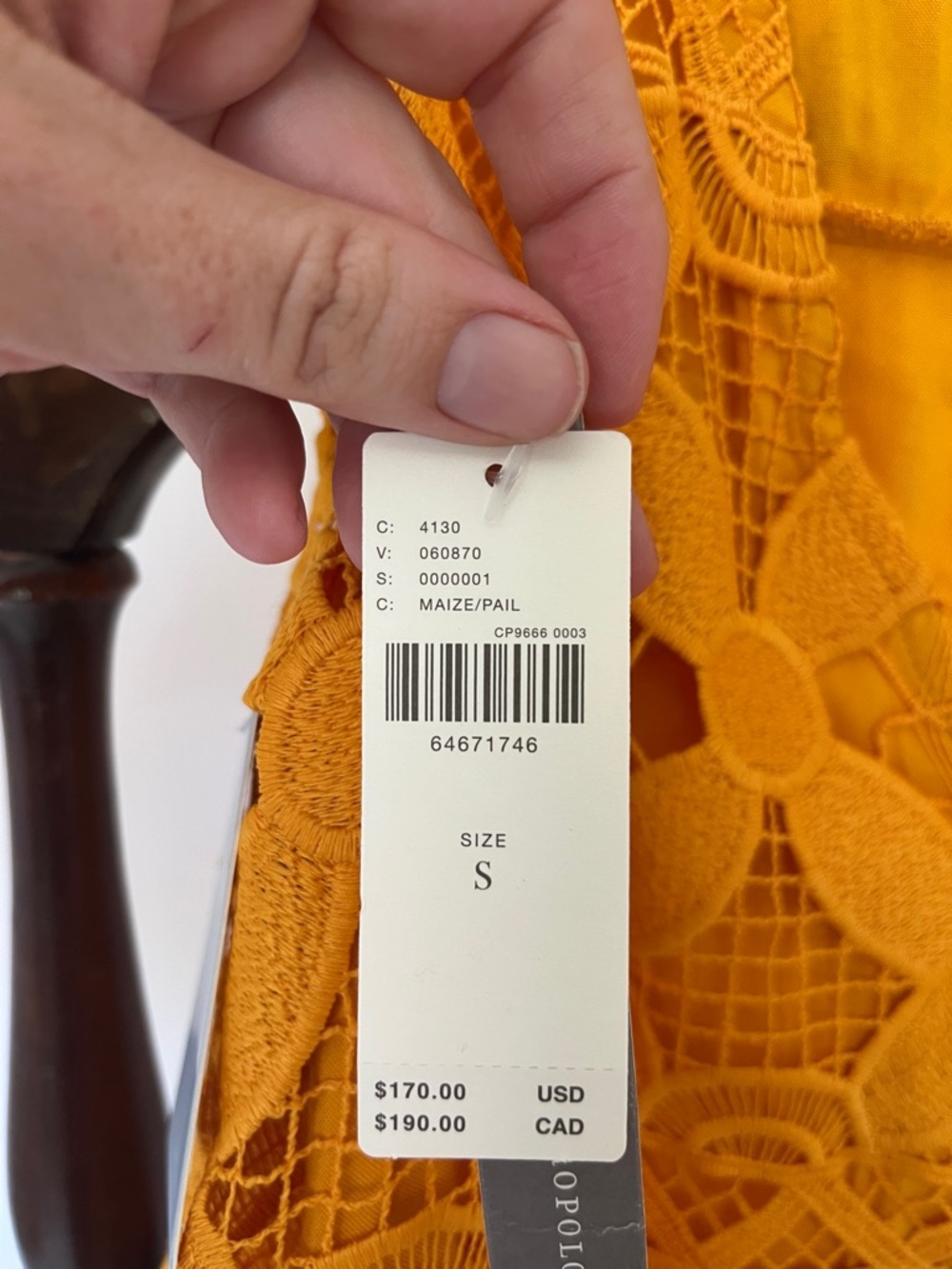 NWT Anthropologie Crochet Overlay Sleeveless Dress in Mustard Yellow - Picture 4 of 4